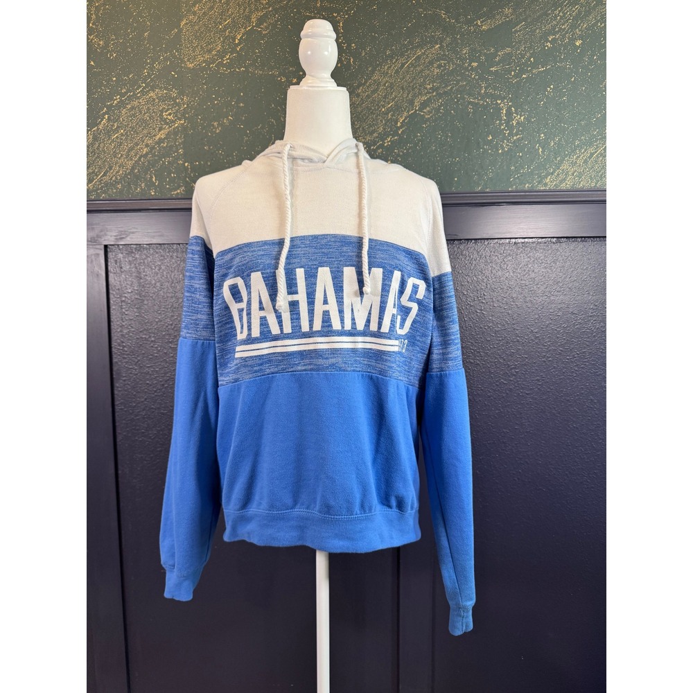 Lagaci Bahamas Hoodie Blue White Colorblock Graphic Pullover TR-2944
